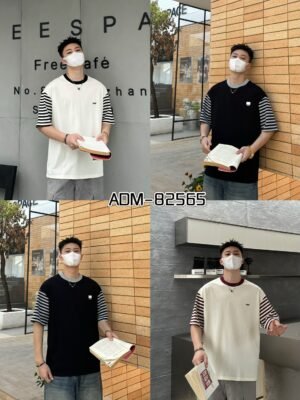 ADM New Contrast Stripe Raglan T-shirt 82565 - 200gsm Premium Cotton | Streetwear Wholesale (3 Colors)