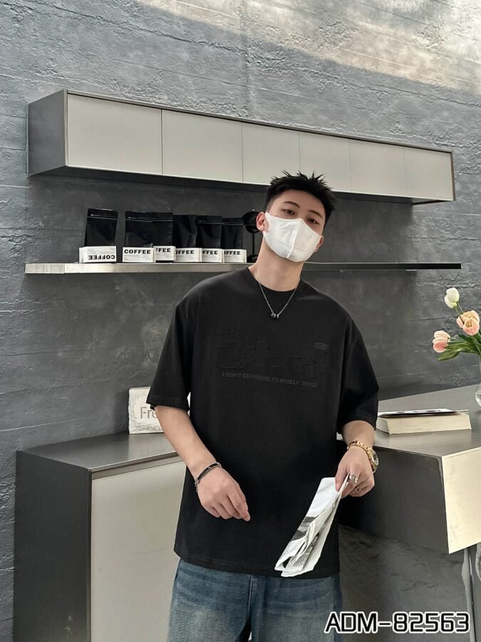 ADM New Tone-on-Tone Patch Embroidery T-shirt 82563 - 200gsm Premium Cotton | Streetwear Wholesale (4 Colors) - Image 3