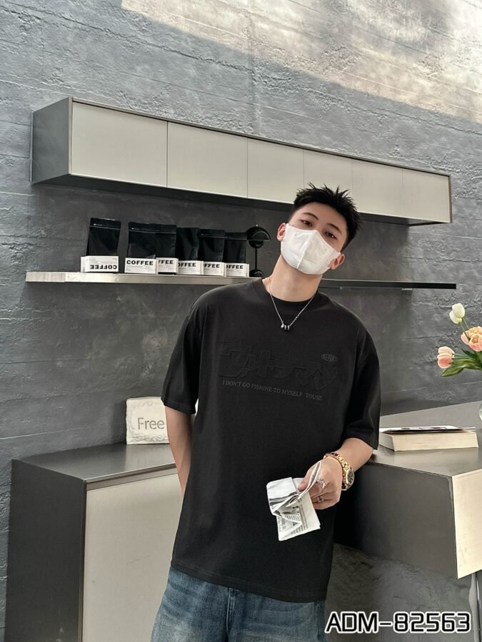 ADM New Tone-on-Tone Patch Embroidery T-shirt 82563 - 200gsm Premium Cotton | Streetwear Wholesale (4 Colors) - Image 2