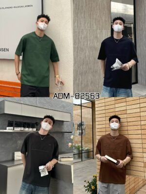 ADM New Tone-on-Tone Patch Embroidery T-shirt 82563 - 200gsm Premium Cotton | Streetwear Wholesale (4 Colors)