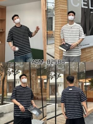 ADM New Textured Stripe Cotton T-shirt 82588 - 220gsm Premium Streetwear | Wholesale (3 Colors)