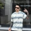 ADM New Woven Effect Print T-shirt 825106 - 200gsm Premium Cotton | Streetwear Wholesale (4 Colors) - Almond Blue