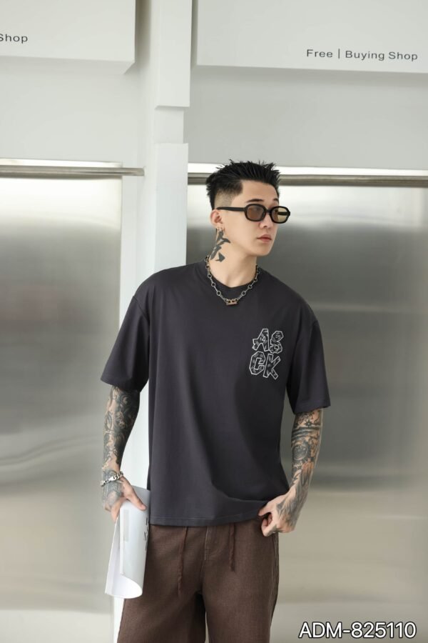 ADM New 3D Bridge Embroidery T-shirt 825110 - 200gsm Premium Cotton | Streetwear Wholesale (4 Colors) - Image 11
