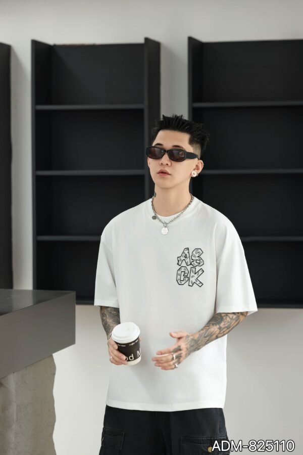 ADM New 3D Bridge Embroidery T-shirt 825110 - 200gsm Premium Cotton | Streetwear Wholesale (4 Colors) - Image 7