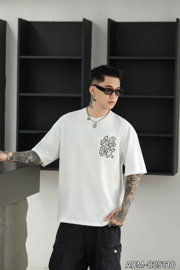 ADM New 3D Bridge Embroidery T-shirt 825110 - 200gsm Premium Cotton | Streetwear Wholesale (4 Colors) - Image 6