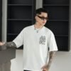 ADM New 3D Bridge Embroidery T-shirt 825110 - 200gsm Premium Cotton | Streetwear Wholesale (4 Colors) - White