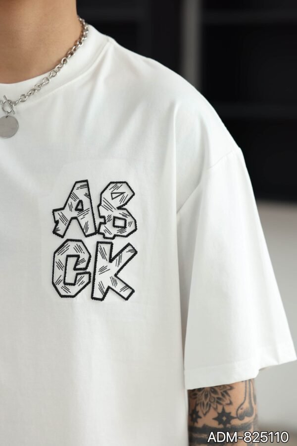 ADM New 3D Bridge Embroidery T-shirt 825110 - 200gsm Premium Cotton | Streetwear Wholesale (4 Colors) - Image 5