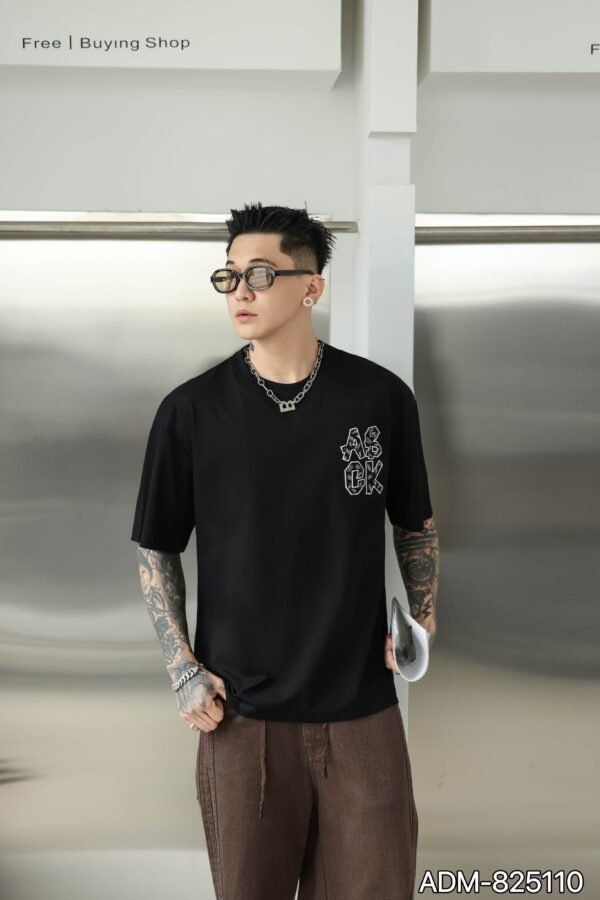 ADM New 3D Bridge Embroidery T-shirt 825110 - 200gsm Premium Cotton | Streetwear Wholesale (4 Colors) - Image 3