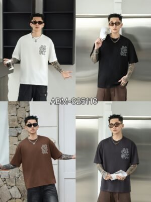ADM New 3D Bridge Embroidery T-shirt 825110 - 200gsm Premium Cotton | Streetwear Wholesale (4 Colors)