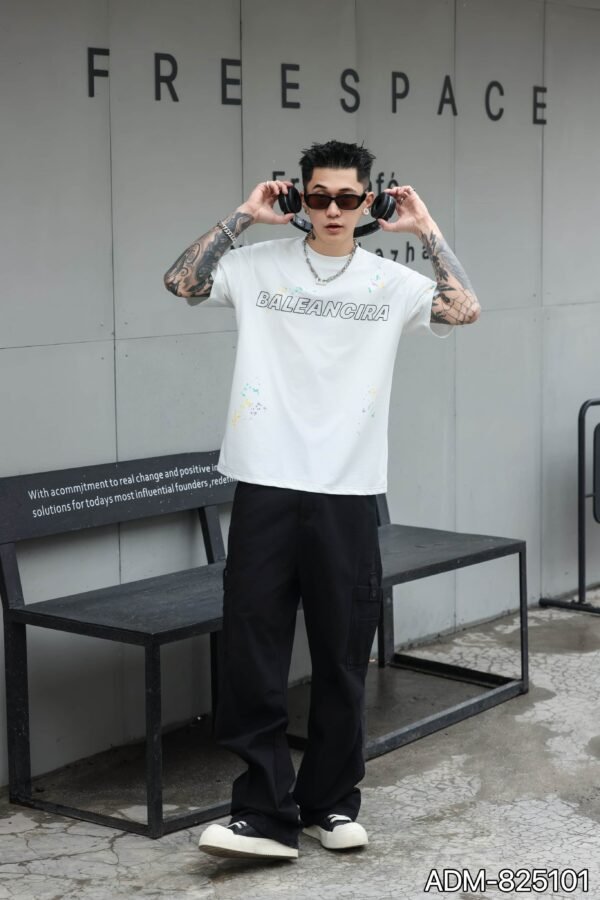 ADM New Splatter Print Cotton T-shirt 825101 - 200gsm Premium Streetwear | Wholesale (4 Colors) - Image 13