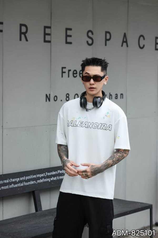 ADM New Splatter Print Cotton T-shirt 825101 - 200gsm Premium Streetwear | Wholesale (4 Colors) - Image 12