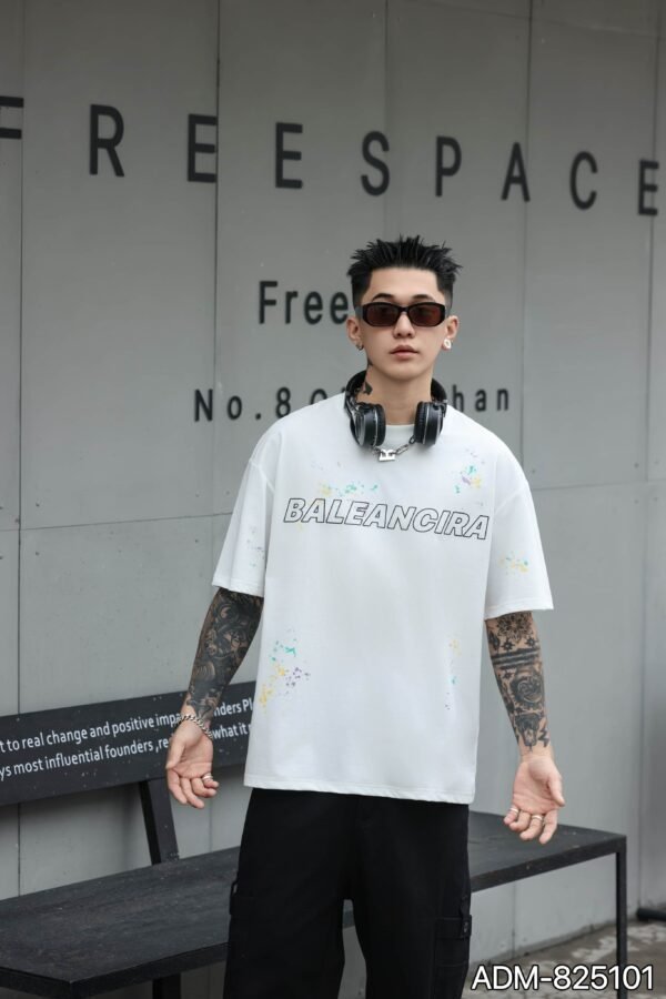 ADM New Splatter Print Cotton T-shirt 825101 - 200gsm Premium Streetwear | Wholesale (4 Colors) - Image 11