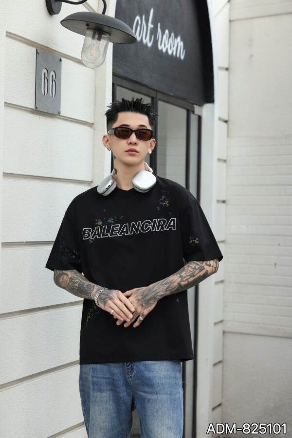 ADM New Splatter Print Cotton T-shirt 825101 - 200gsm Premium Streetwear | Wholesale (4 Colors) - Image 3