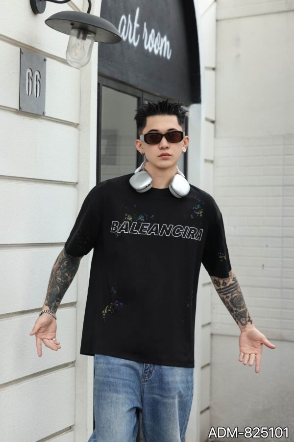 ADM New Splatter Print Cotton T-shirt 825101 - 200gsm Premium Streetwear | Wholesale (4 Colors) - Image 2