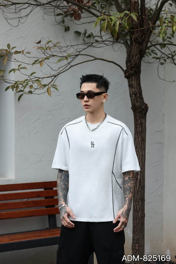 ADM New Embroidered Logo Cotton T-shirt 825169 - 200gsm Premium Streetwear | Wholesale (4 Colors) - Image 12