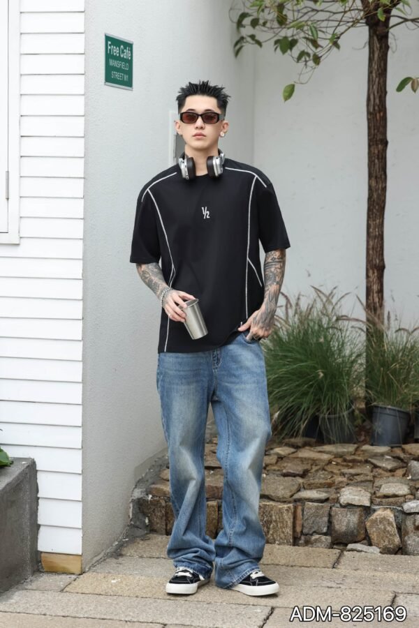ADM New Embroidered Logo Cotton T-shirt 825169 - 200gsm Premium Streetwear | Wholesale (4 Colors) - Image 10