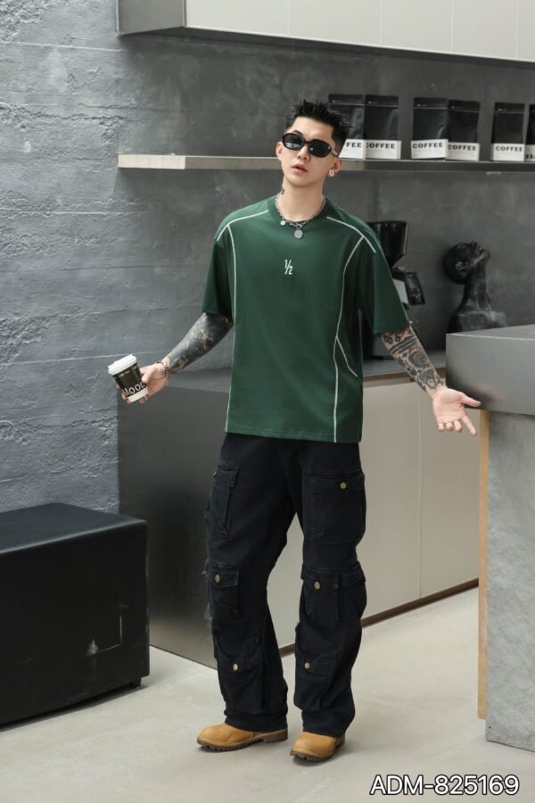 ADM New Embroidered Logo Cotton T-shirt 825169 - 200gsm Premium Streetwear | Wholesale (4 Colors) - Image 7