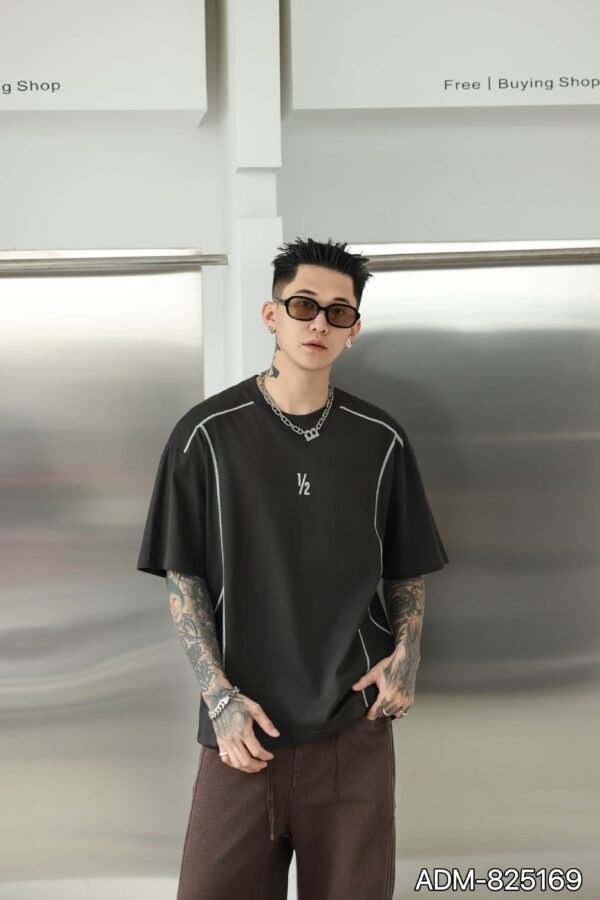 ADM New Embroidered Logo Cotton T-shirt 825169 - 200gsm Premium Streetwear | Wholesale (4 Colors) - Image 4
