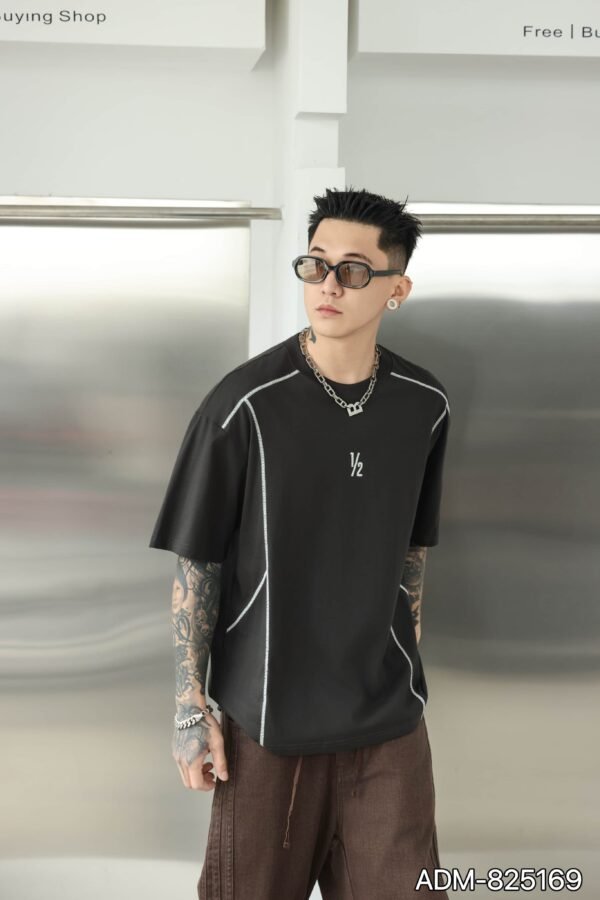 ADM New Embroidered Logo Cotton T-shirt 825169 - 200gsm Premium Streetwear | Wholesale (4 Colors) - Image 2