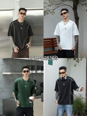 ADM New Embroidered Logo Cotton T-shirt 825169 - 200gsm Premium Streetwear | Wholesale (4 Colors)