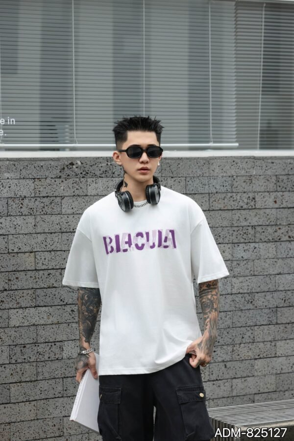 ADM New Flocked Foam Print T-shirt 825127 - 200gsm Premium Cotton | Streetwear Wholesale (2 Colors) - Image 4