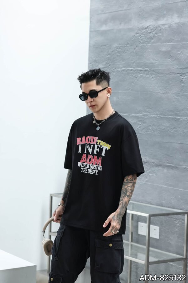 ADM New Distressed Print Heavyweight T-shirt 825132 - 260gsm Premium Cotton | Streetwear Wholesale (3 Colors) - Image 8