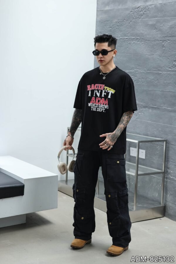 ADM New Distressed Print Heavyweight T-shirt 825132 - 260gsm Premium Cotton | Streetwear Wholesale (3 Colors) - Image 7