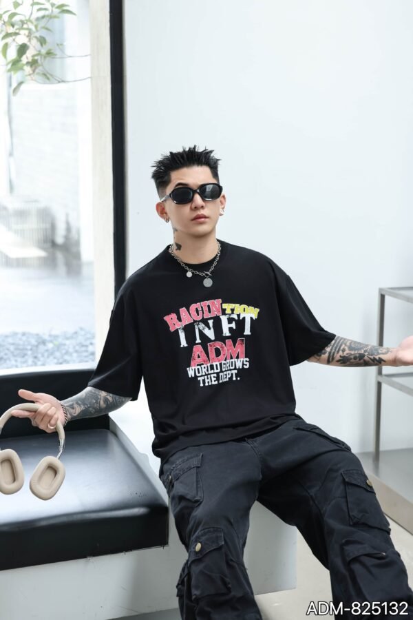 ADM New Distressed Print Heavyweight T-shirt 825132 - 260gsm Premium Cotton | Streetwear Wholesale (3 Colors) - Image 6
