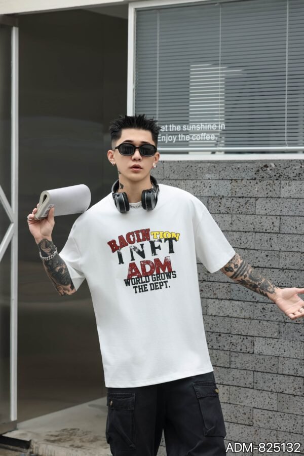 ADM New Distressed Print Heavyweight T-shirt 825132 - 260gsm Premium Cotton | Streetwear Wholesale (3 Colors) - Image 3