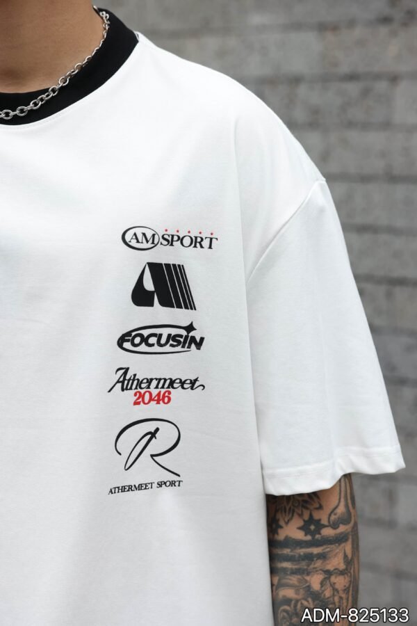 ADM New Contrast Collar Heavyweight T-shirt 825133 - 260gsm Premium Cotton | Streetwear Wholesale (4 Colors) - Image 3