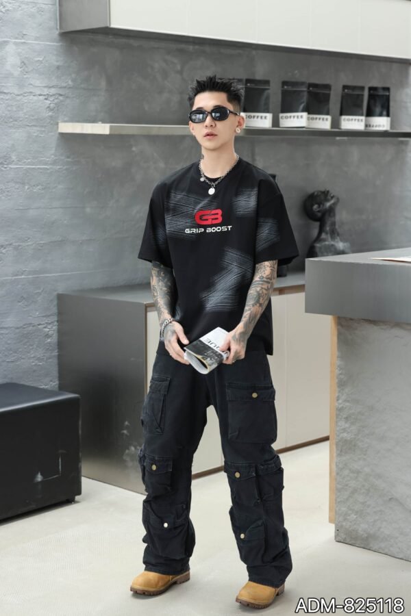 ADM New Hand Painted Foam Print T-shirt 825118 - 200gsm Premium Cotton | Streetwear Wholesale (3 Colors) - Image 9