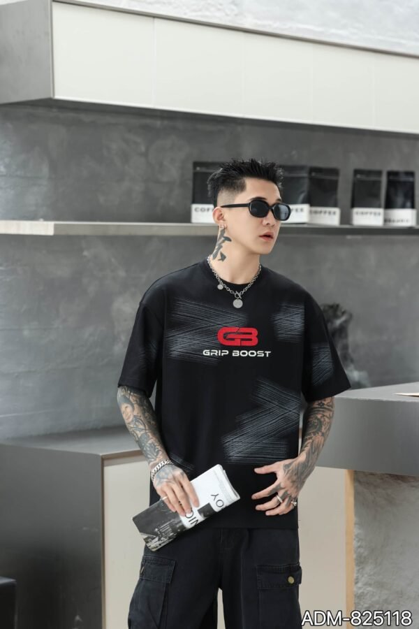 ADM New Hand Painted Foam Print T-shirt 825118 - 200gsm Premium Cotton | Streetwear Wholesale (3 Colors) - Image 6