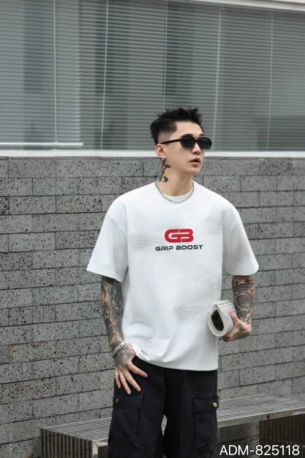 ADM New Hand Painted Foam Print T-shirt 825118 - 200gsm Premium Cotton | Streetwear Wholesale (3 Colors) - Image 3