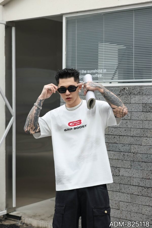 ADM New Hand Painted Foam Print T-shirt 825118 - 200gsm Premium Cotton | Streetwear Wholesale (3 Colors) - Image 2