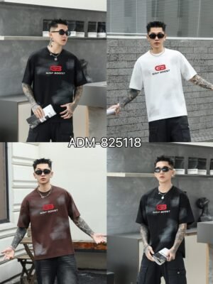 ADM New Hand Painted Foam Print T-shirt 825118 - 200gsm Premium Cotton | Streetwear Wholesale (3 Colors)