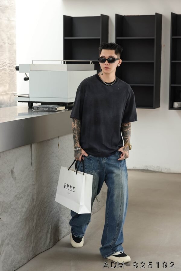 ADM New Washed Burnout Two Tone T-shirt 825192 - 200gsm Premium Cotton | Streetwear Wholesale (4 Colors) - Image 10