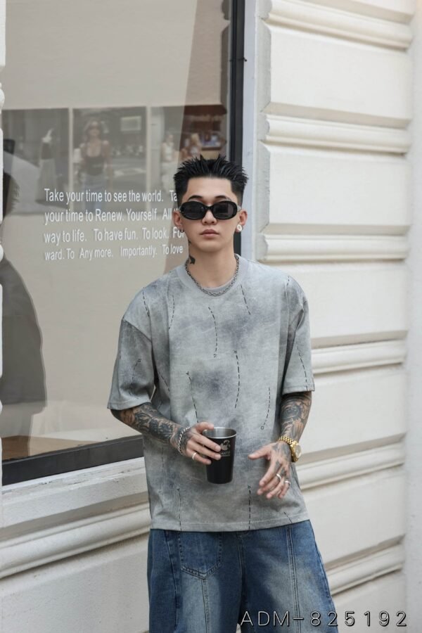 ADM New Washed Burnout Two Tone T-shirt 825192 - 200gsm Premium Cotton | Streetwear Wholesale (4 Colors) - Image 6