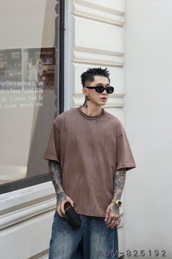 ADM New Washed Burnout Two Tone T-shirt 825192 - 200gsm Premium Cotton | Streetwear Wholesale (4 Colors) - Image 2