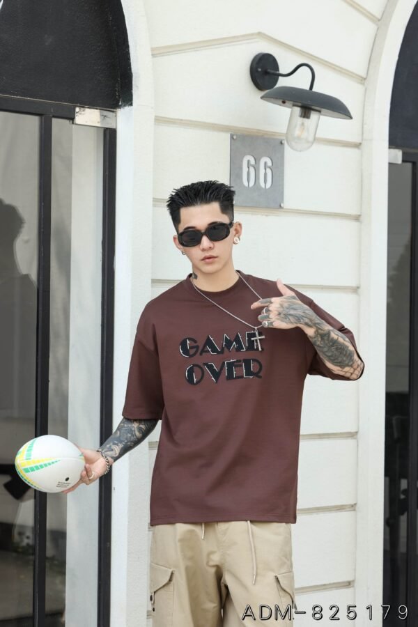 ADM New Embroidered Patch Cotton T-shirt 825179 - 200gsm Premium Streetwear | Wholesale (3 Colors) - Image 2
