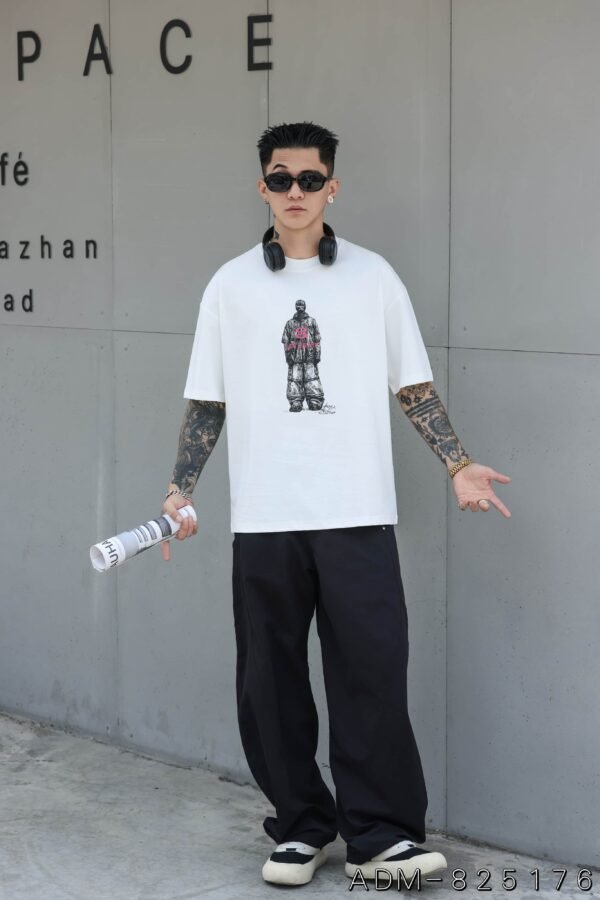 ADM New Color Block Cotton T-shirt 825176 - 200gsm Premium Streetwear | Wholesale (3 Colors) - Image 11