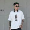 ADM New Color Block Cotton T-shirt 825176 - 200gsm Premium Streetwear | Wholesale (3 Colors) - White