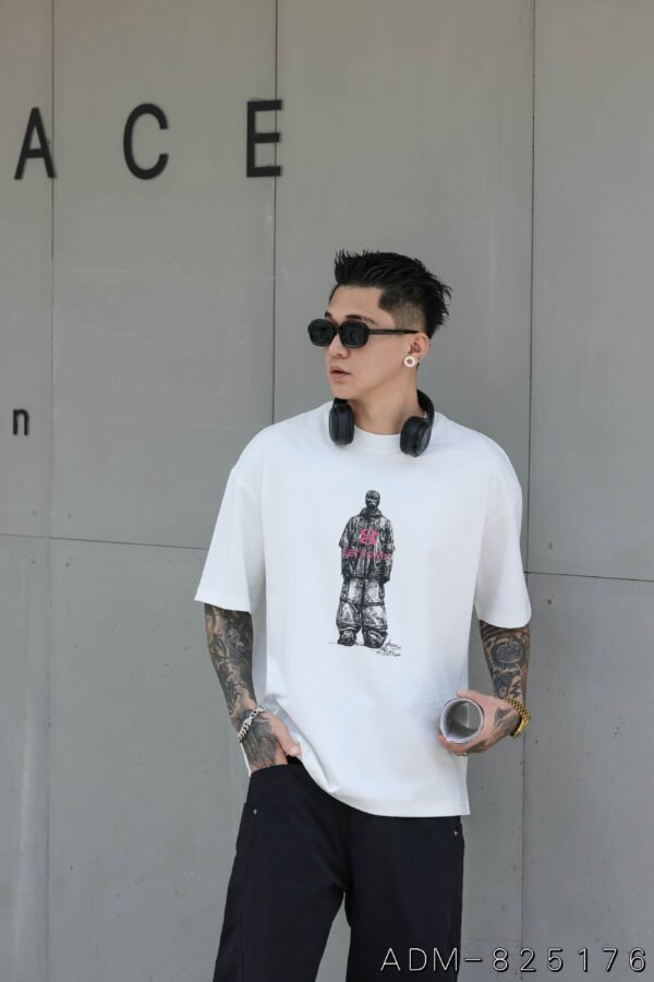 ADM New Color Block Cotton T-shirt 825176 - 200gsm Premium Streetwear | Wholesale (3 Colors) - Image 8