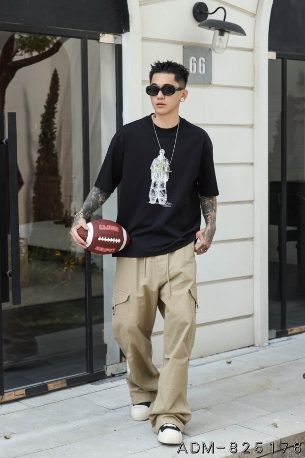 ADM New Color Block Cotton T-shirt 825176 - 200gsm Premium Streetwear | Wholesale (3 Colors) - Image 7