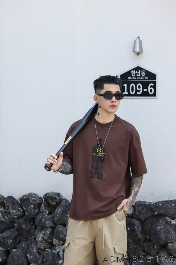 ADM New Color Block Cotton T-shirt 825176 - 200gsm Premium Streetwear | Wholesale (3 Colors) - Image 3
