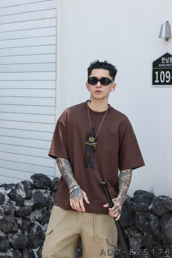 ADM New Color Block Cotton T-shirt 825176 - 200gsm Premium Streetwear | Wholesale (3 Colors) - Image 2