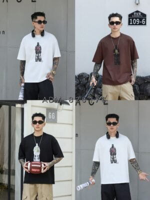 ADM New Color Block Cotton T-shirt 825176 - 200gsm Premium Streetwear | Wholesale (3 Colors)