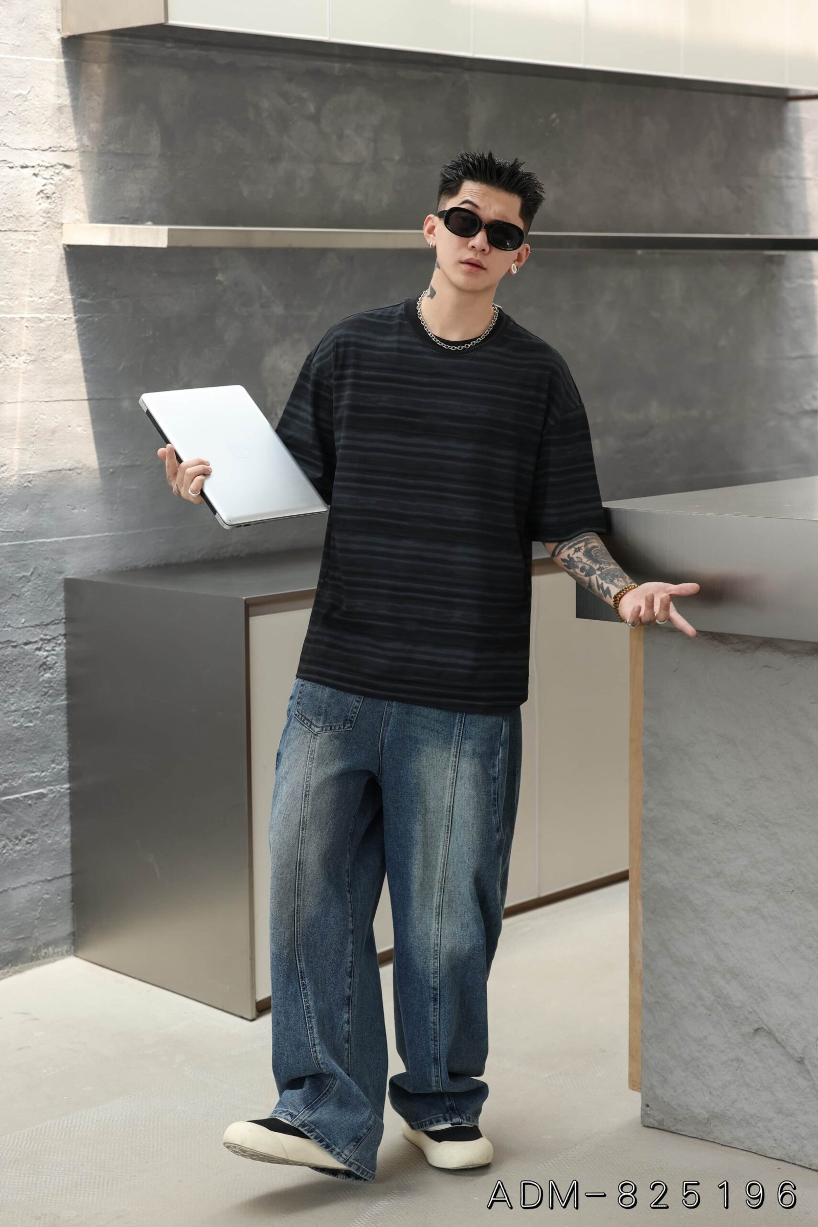 ADM New Custom Stripe Cotton T-shirt 825196 - 200gsm Premium Streetwear | Wholesale (4 Colors) - Image 10