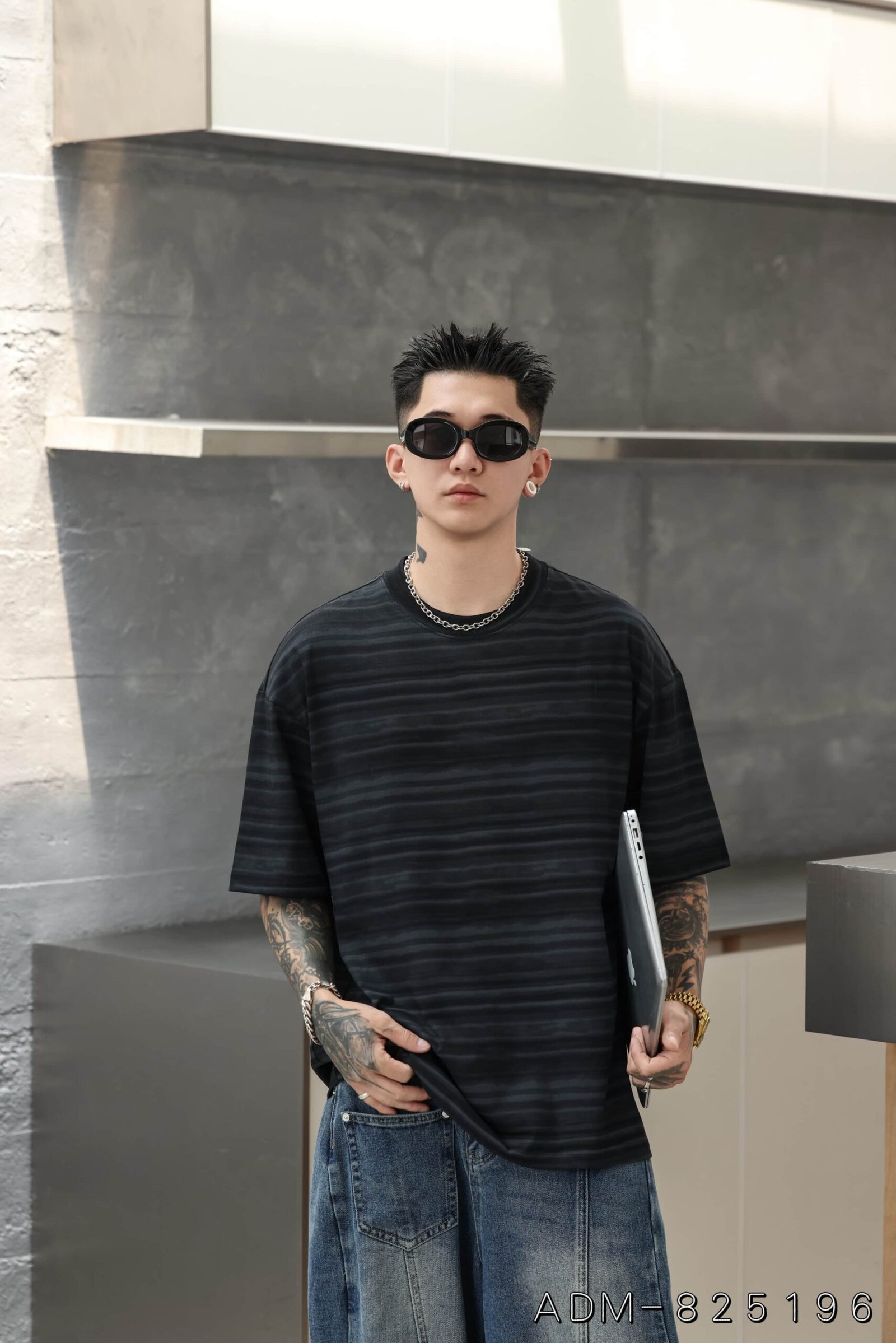 ADM New Custom Stripe Cotton T-shirt 825196 - 200gsm Premium Streetwear | Wholesale (4 Colors) - Image 9