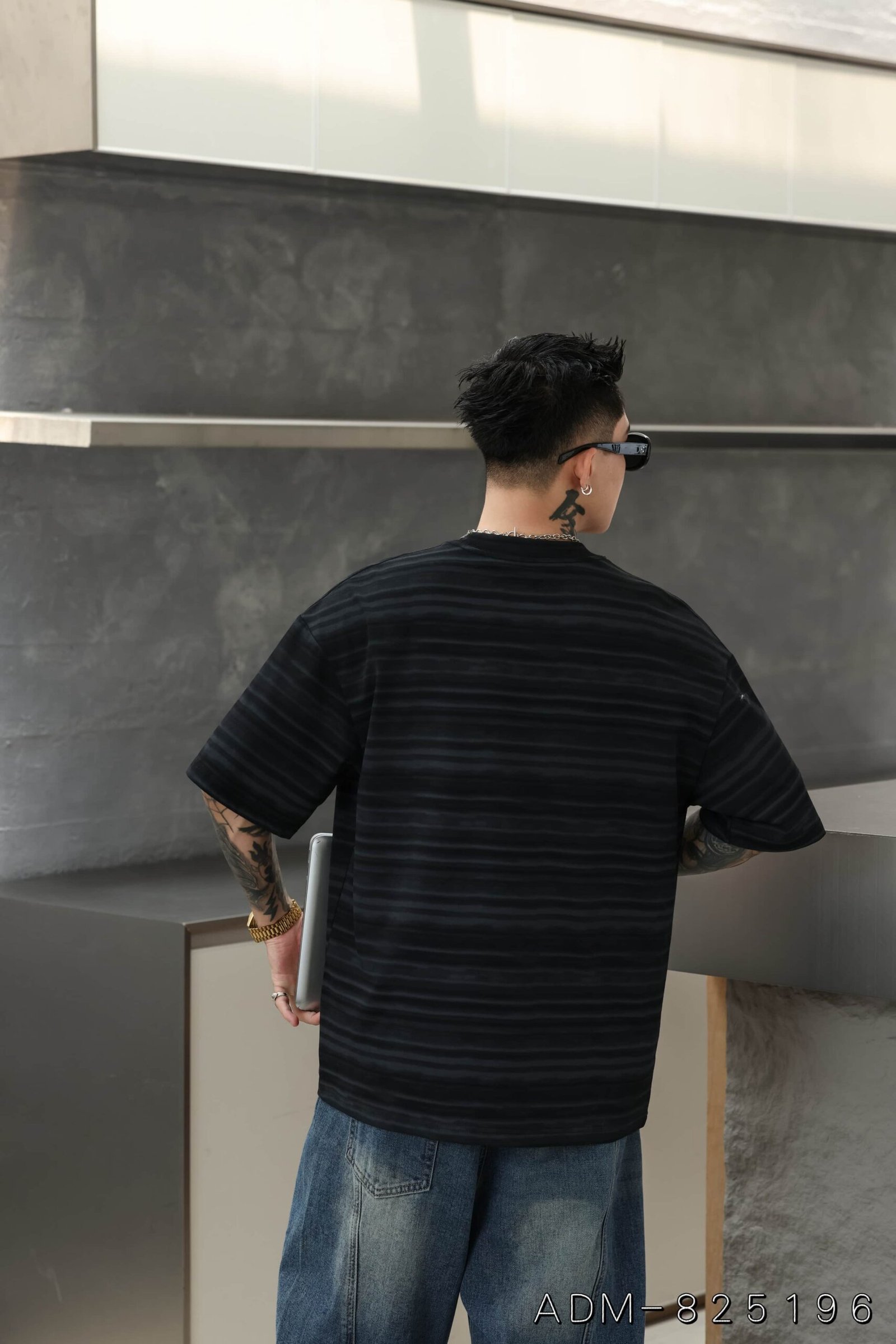 ADM New Custom Stripe Cotton T-shirt 825196 - 200gsm Premium Streetwear | Wholesale (4 Colors) - Image 8