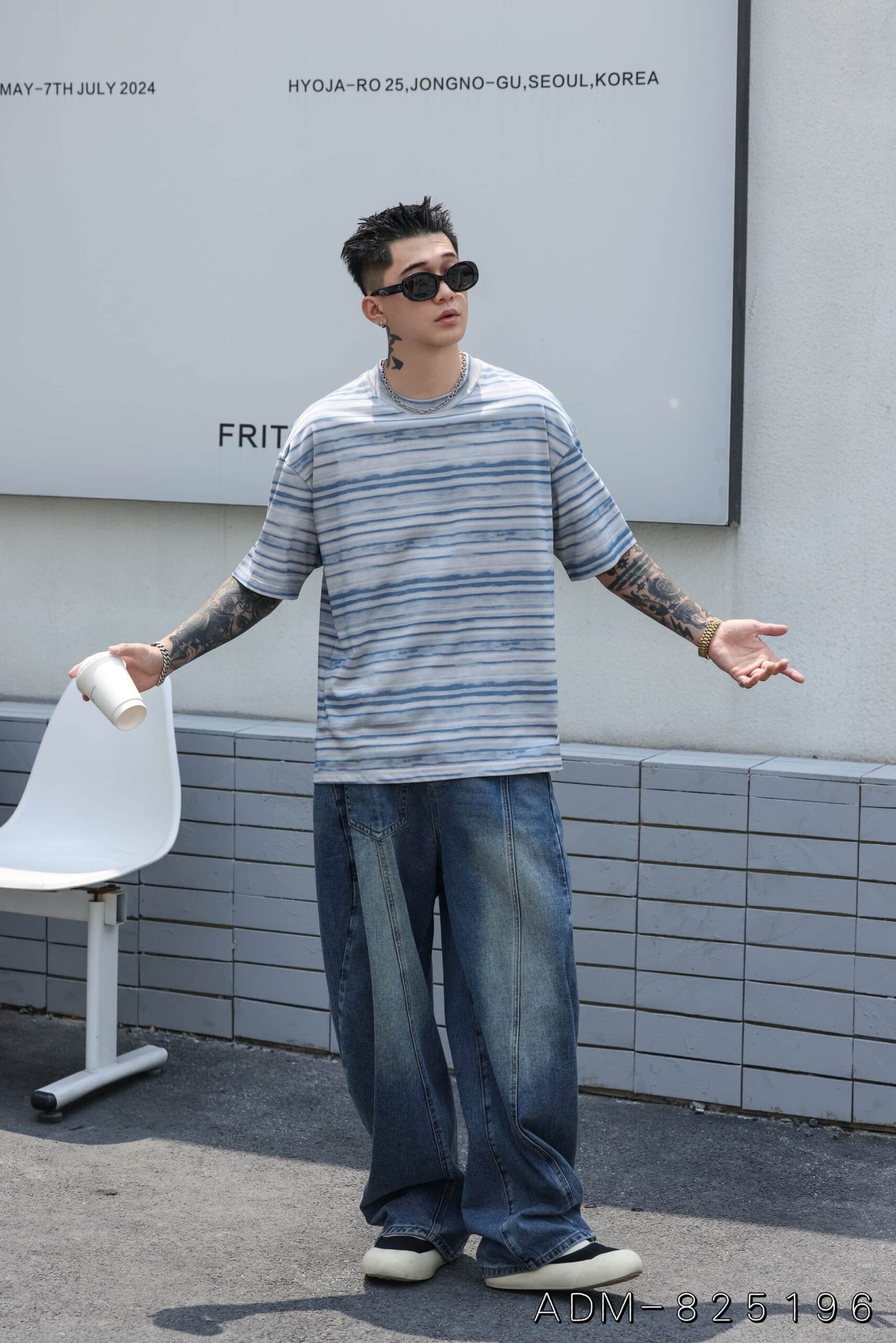 ADM New Custom Stripe Cotton T-shirt 825196 - 200gsm Premium Streetwear | Wholesale (4 Colors) - Image 4